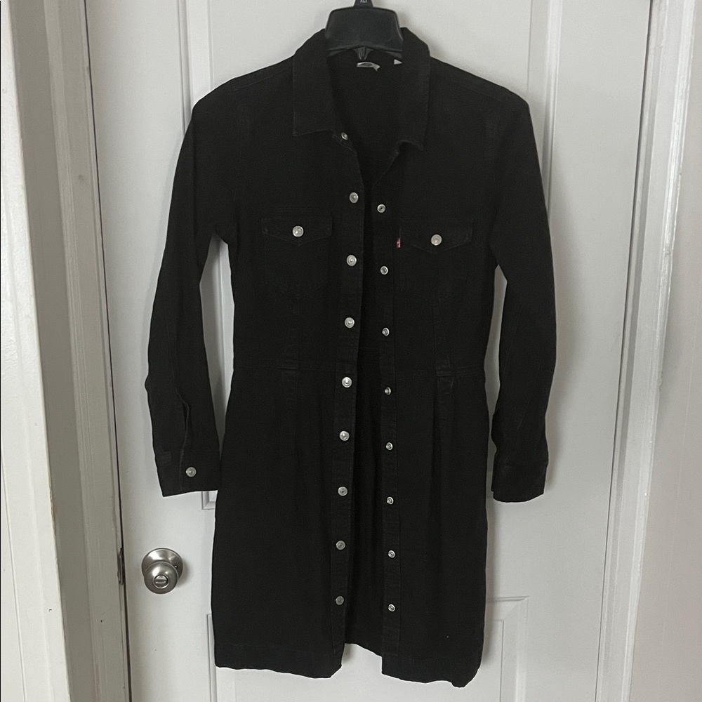 Levi's Black Denim Shirt Dress